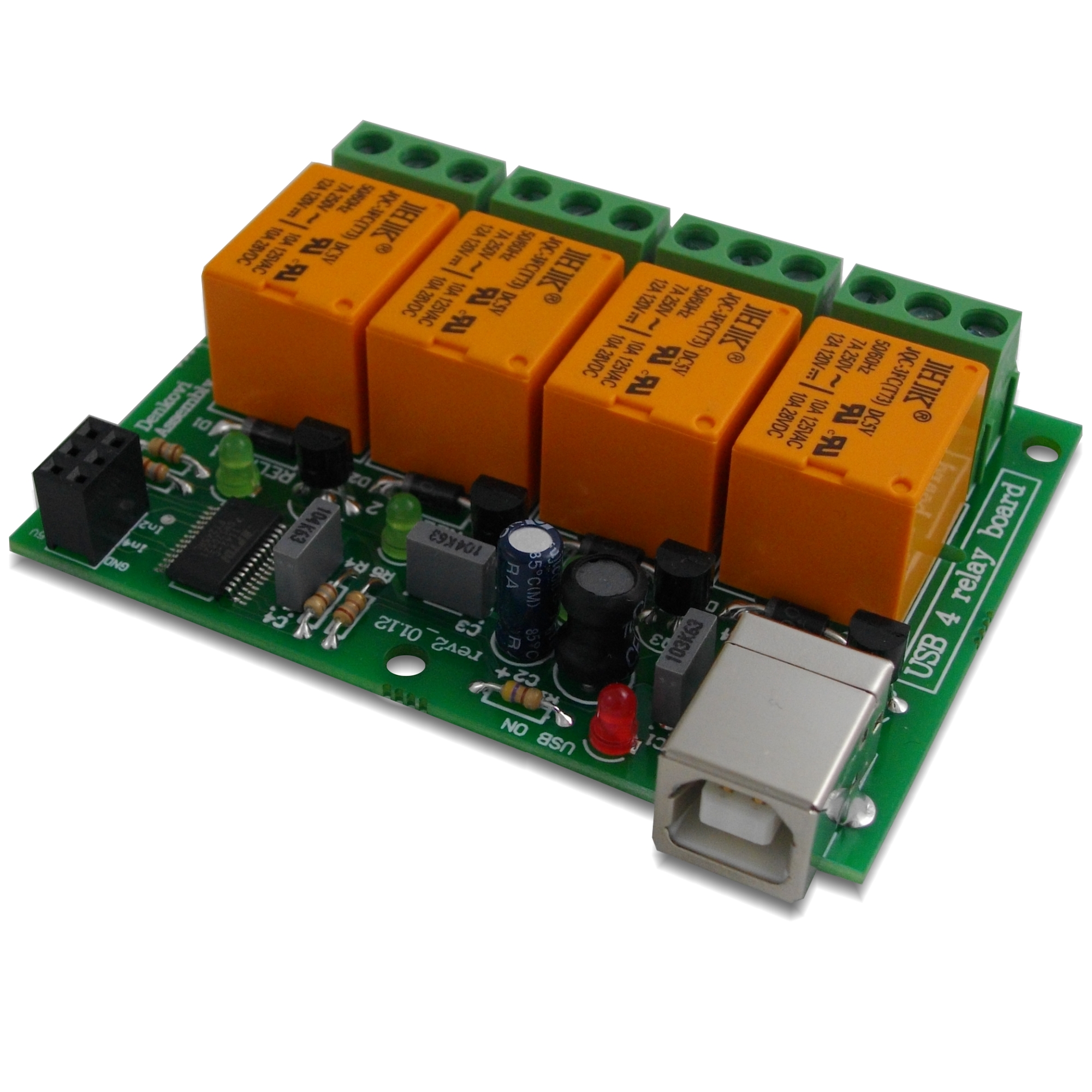 USB-Relais-Karte;4 Relais/relays 220V / USB relay board [JQC-3FC/T73