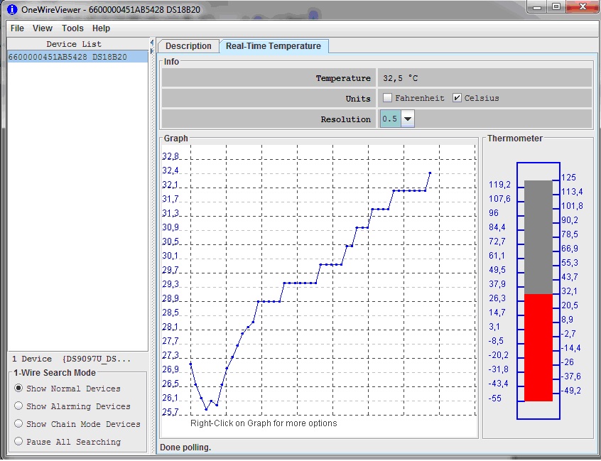 USB Thermometer, DS18B20, WIN, LINUX, PC