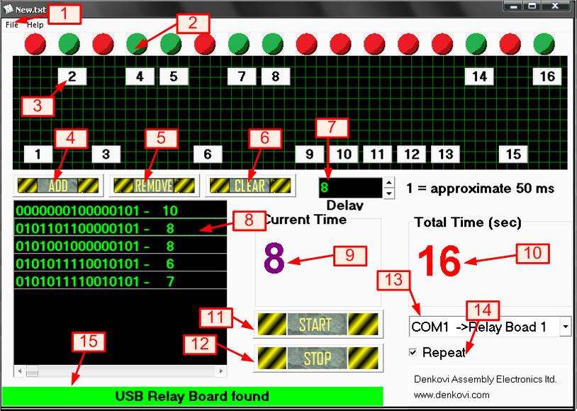 USB 16 Relay Timer