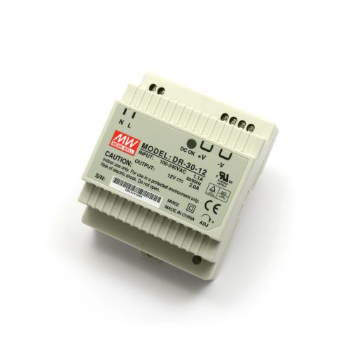12V/2A Industrial DIN Rail Power Supply MEAN WELL DR-30-12