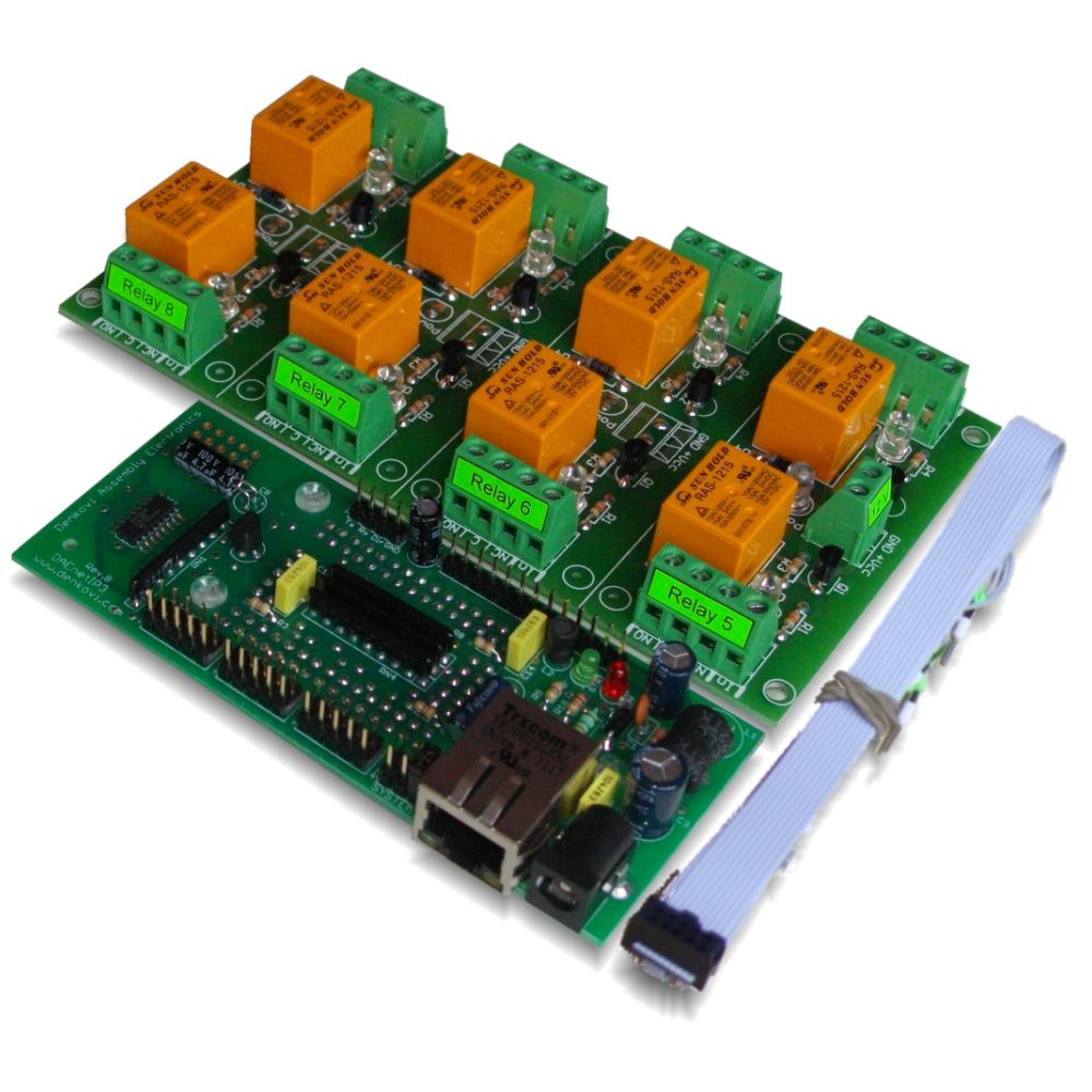 Ethernet Relay controller module WEB server IP and Analog/Temperature Inputs