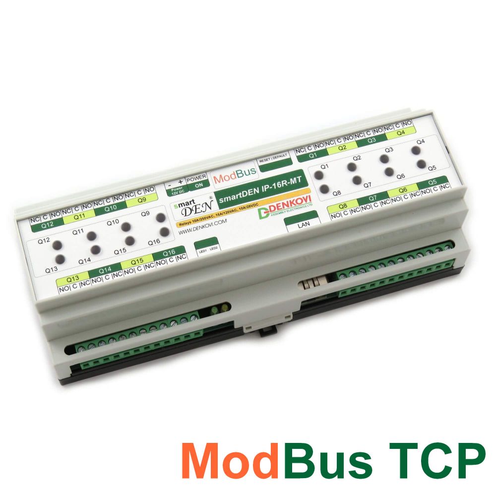 Smartden Modbus Tcp Ethernet 16 Relay Module Din Rail Box Denkovi A E Ltd