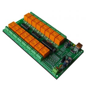 USB 16 Channel Relay Module - RS232 Controlled, 12V - ver.2
