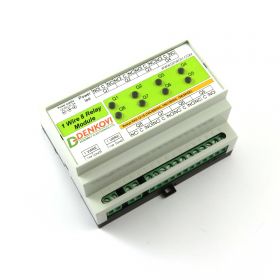 One wire relay module - 8 SPDT channels for Home Automation - DIN BOX