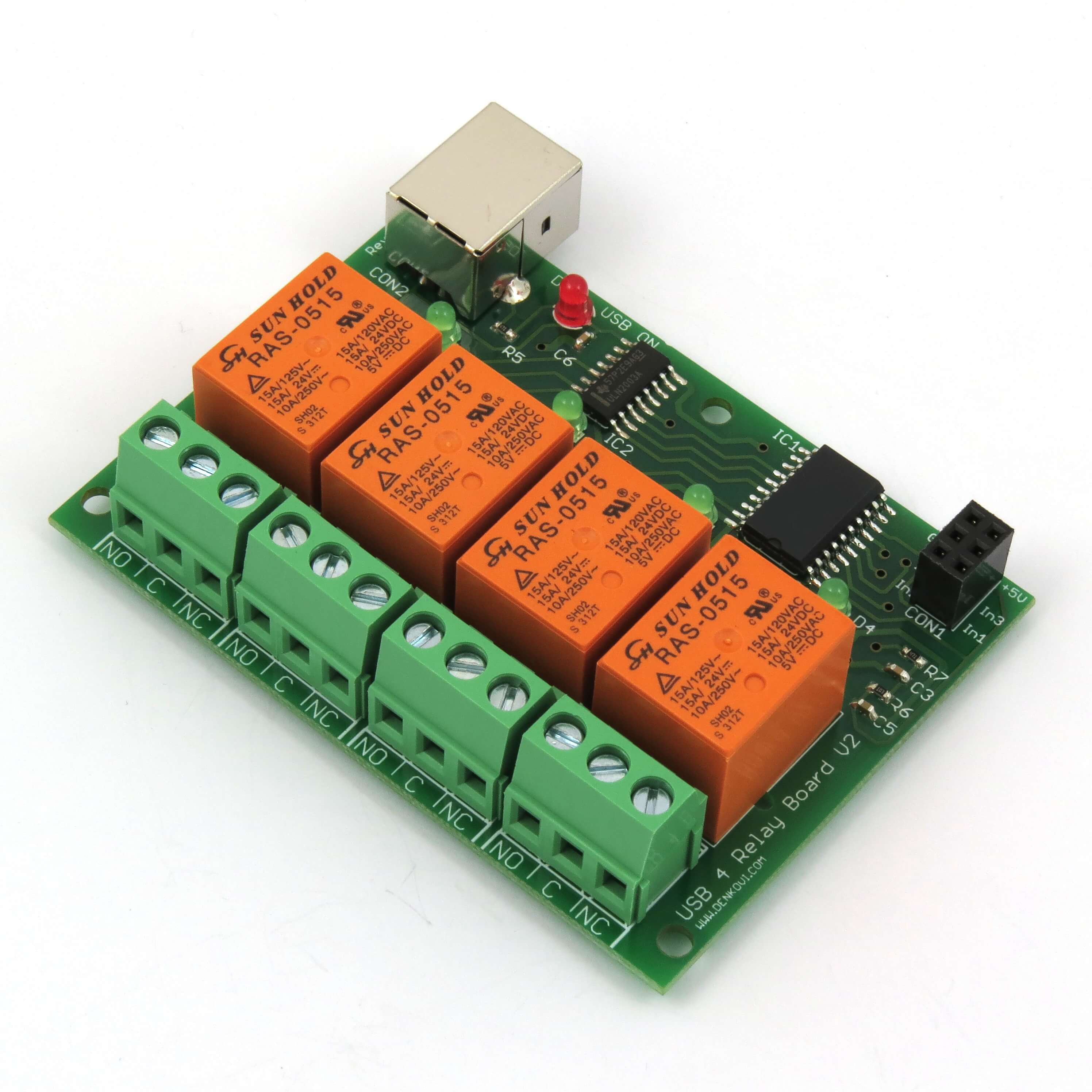 Usb 4 channel relay card/relays 220v/usb relay boardv2 eBay
