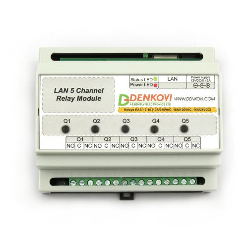 Ethernet Relay Card 5 Channel - SNMP, HTTP/XML API, DIN BOX