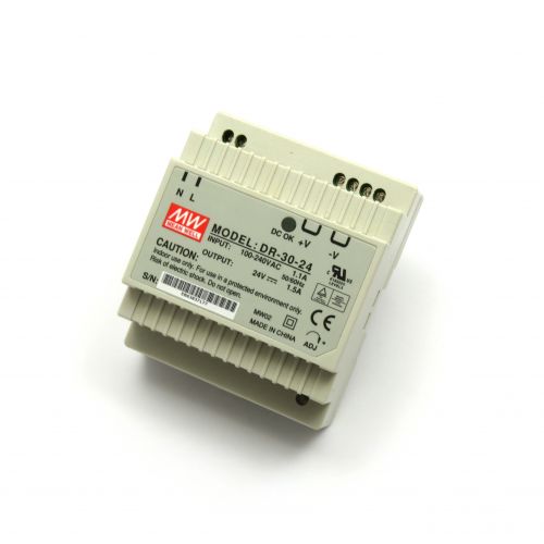24V/1.5A Industrial DIN Rail Power Supply MEAN WELL DR-30-24