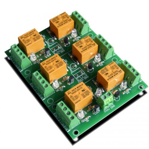 6 Channel relay board for your Arduino or Raspberry PI - 24V