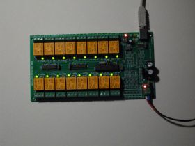USB 16 Channel Relay Module - RS232 Controlled, 12V - ver.2