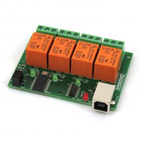 USB Four(4) Relay Output Module,Board for Home Automation with MCP2200